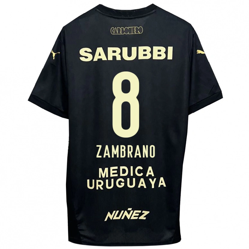 Danxen Mujer Camiseta Carlos Zambrano #8 Negro Oro 2ª Equipación 2025/26 La Camisa