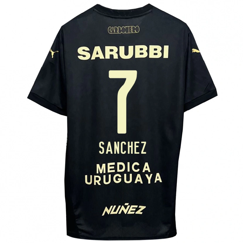 Danxen Mujer Camiseta Carlos Sánchez #7 Negro Oro 2ª Equipación 2025/26 La Camisa
