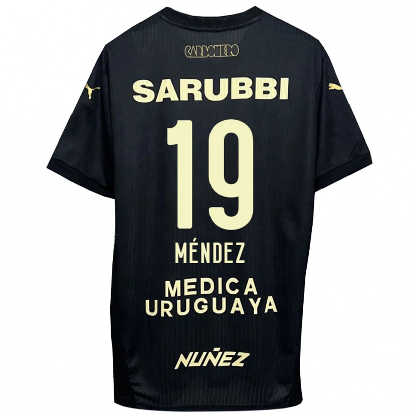 Danxen Mujer Camiseta Diego Méndez #19 Negro Oro 2ª Equipación 2025/26 La Camisa