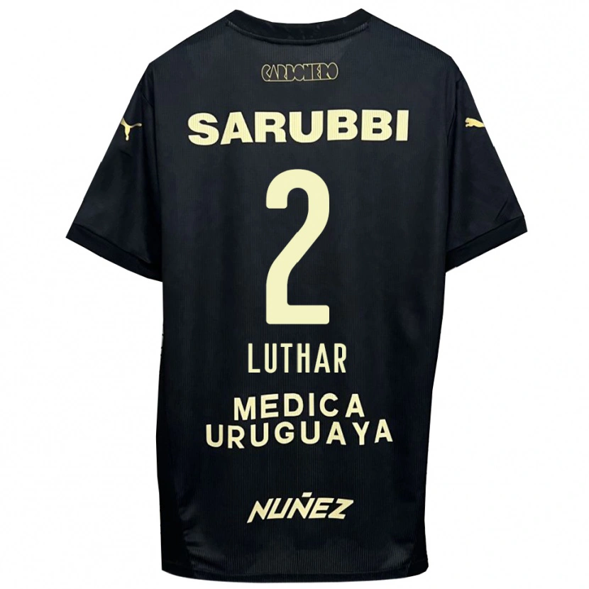 Danxen Mujer Camiseta Thiago Luthar #2 Negro Oro 2ª Equipación 2025/26 La Camisa