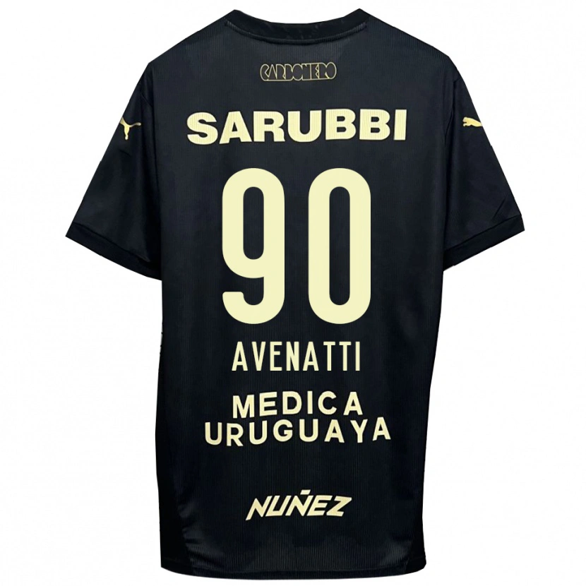 Danxen Mujer Camiseta Felipe Avenatti #90 Negro Oro 2ª Equipación 2025/26 La Camisa