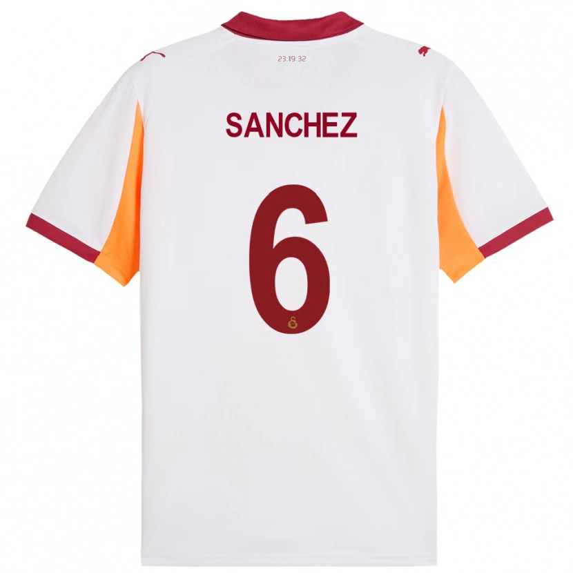 Danxen Mujer Camiseta Davinson Sánchez #6 Blanco Rojo 2ª Equipación 2025/26 La Camisa