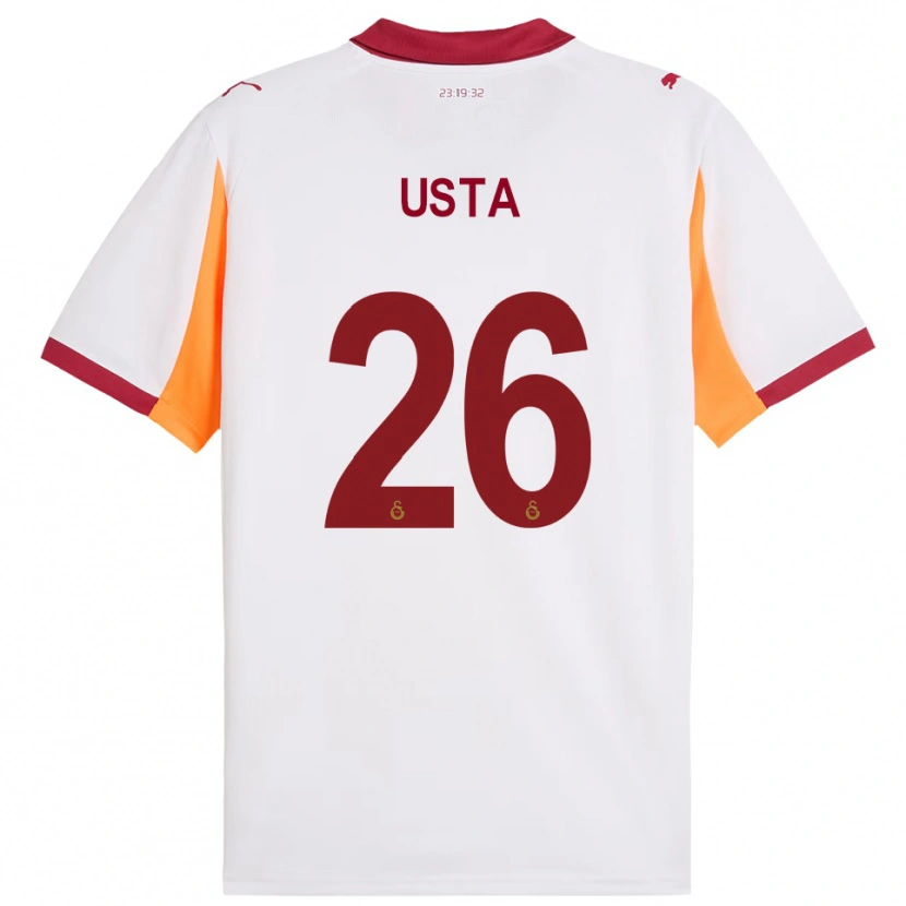 Danxen Mujer Camiseta Alanur Usta #26 Blanco Rojo 2ª Equipación 2025/26 La Camisa