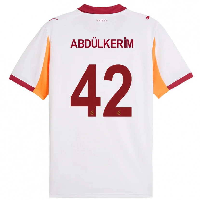Danxen Mujer Camiseta Abdülkerim Bardakcı #42 Blanco Rojo 2ª Equipación 2025/26 La Camisa
