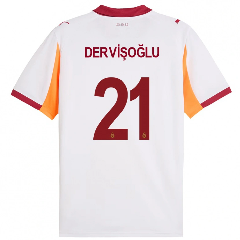 Danxen Mujer Camiseta Halil Dervişoğlu #21 Blanco Rojo 2ª Equipación 2025/26 La Camisa