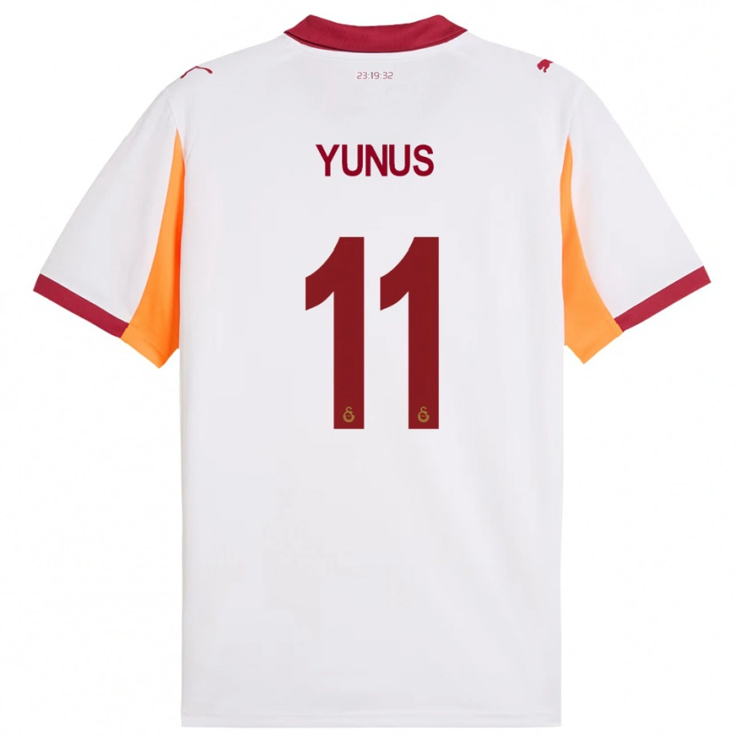 Danxen Mujer Camiseta Yunus Akgün #11 Blanco Rojo 2ª Equipación 2025/26 La Camisa
