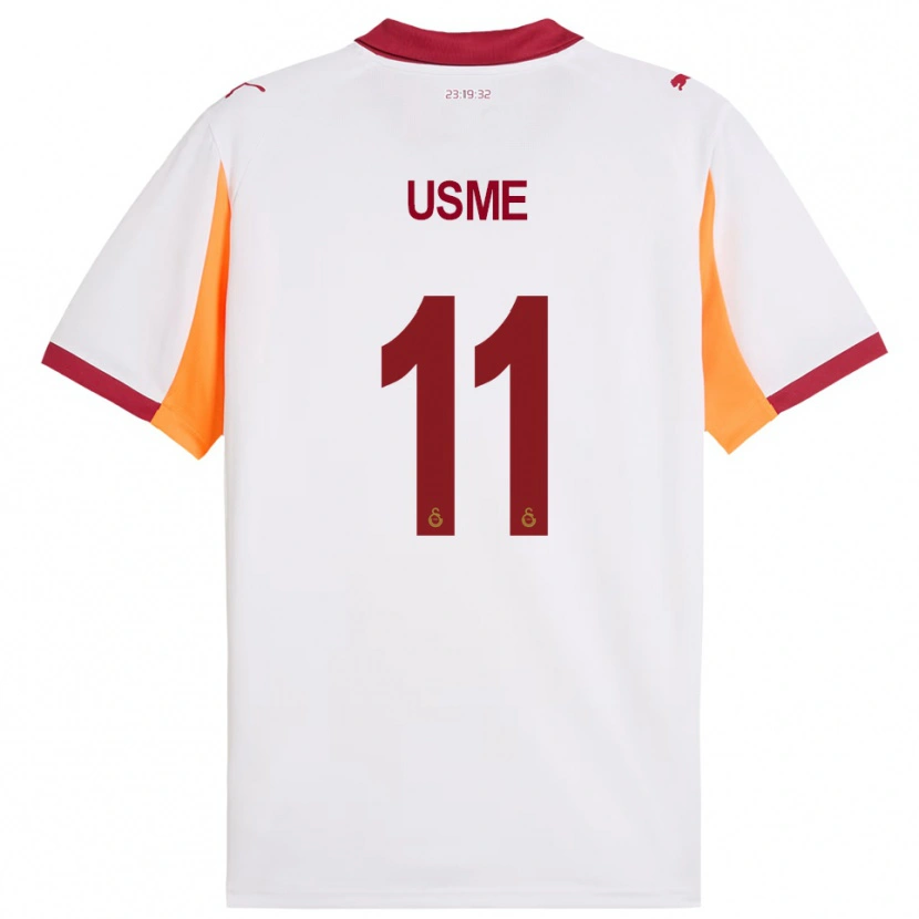 Danxen Mujer Camiseta Catalina Usme #11 Blanco Rojo 2ª Equipación 2025/26 La Camisa