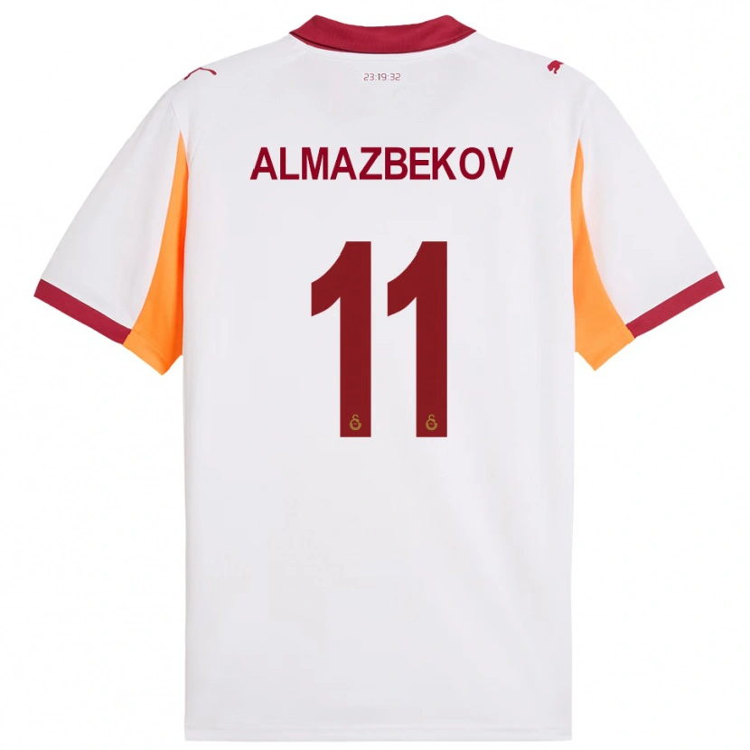 Danxen Mujer Camiseta Beknaz Almazbekov #11 Blanco Rojo 2ª Equipación 2025/26 La Camisa