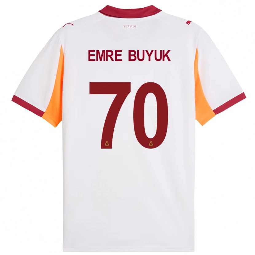 Danxen Mujer Camiseta Enes Emre Büyük #70 Blanco Rojo 2ª Equipación 2025/26 La Camisa