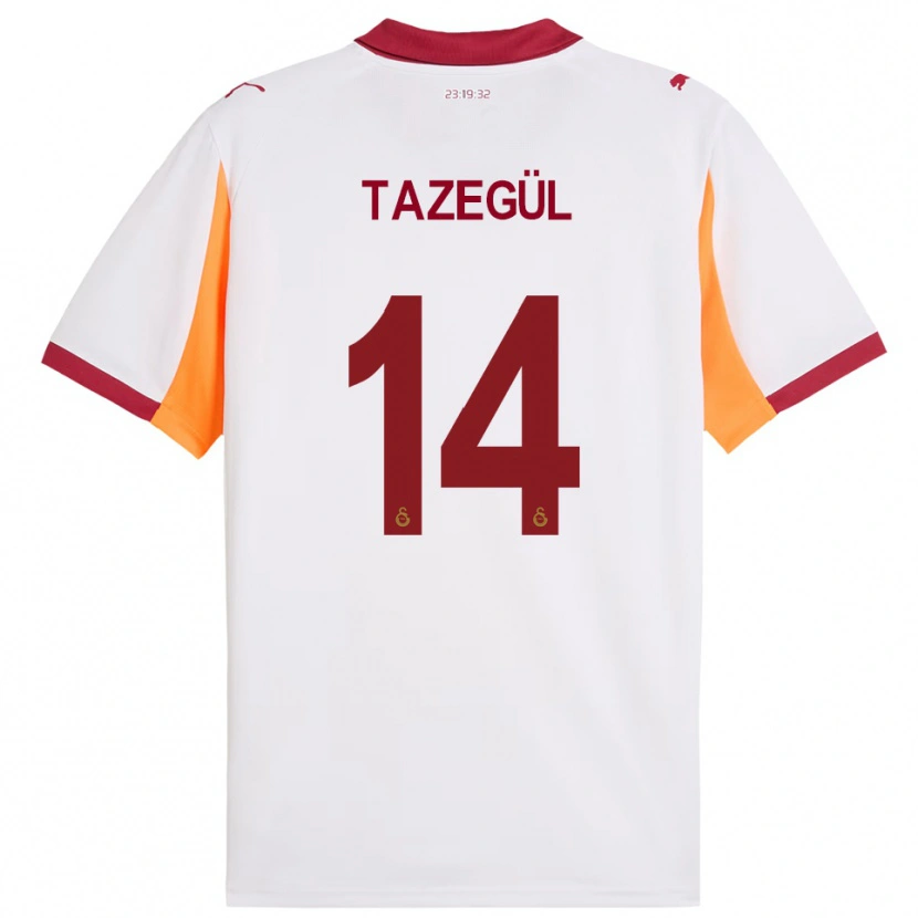 Danxen Mujer Camiseta Onur Tazegül #14 Blanco Rojo 2ª Equipación 2025/26 La Camisa