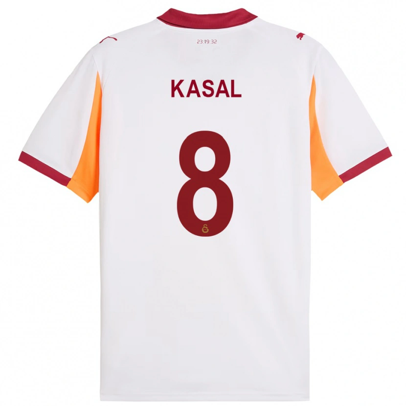Danxen Mujer Camiseta Yasin Kasal #8 Blanco Rojo 2ª Equipación 2025/26 La Camisa