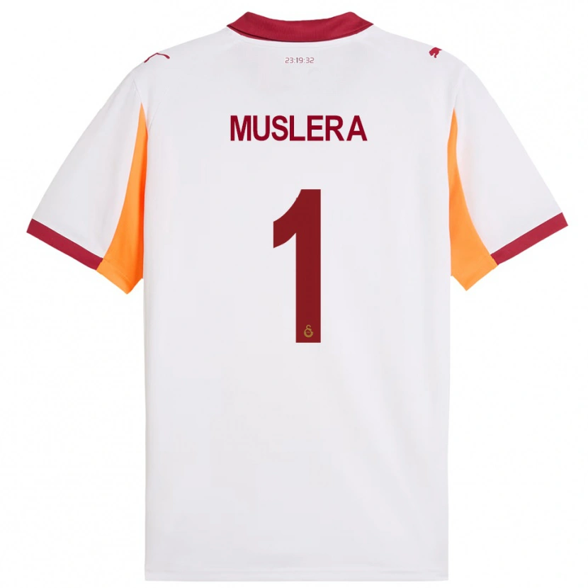Danxen Mujer Camiseta Fernando Muslera #1 Blanco Rojo 2ª Equipación 2025/26 La Camisa