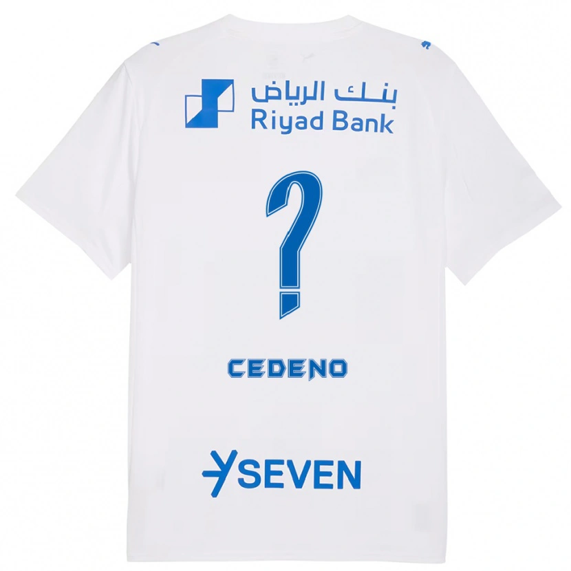 Danxen Mujer Camiseta Lineth Cedeño #0 Blanco Azul 2ª Equipación 2025/26 La Camisa