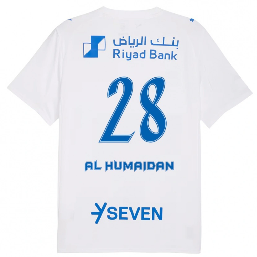 Danxen Mujer Camiseta Fay Al-Humaidan #28 Blanco Azul 2ª Equipación 2025/26 La Camisa