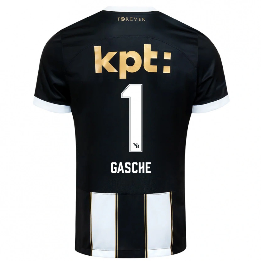 Danxen Mujer Camiseta Bastian Gasche #1 Negro Blanco 2ª Equipación 2025/26 La Camisa