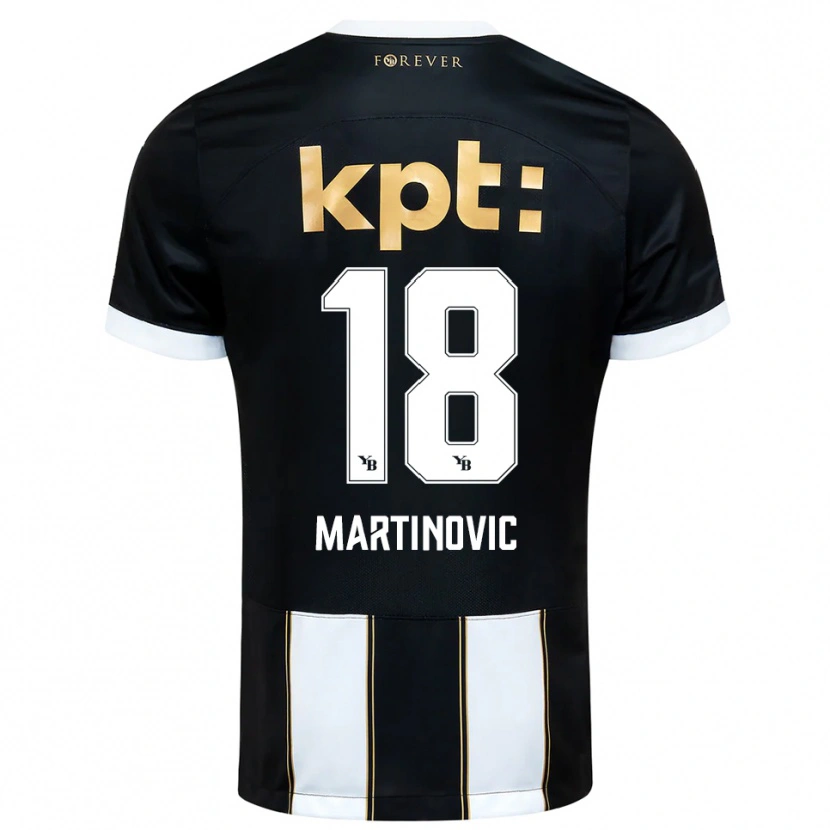 Danxen Mujer Camiseta Denis Martinovic #18 Negro Blanco 2ª Equipación 2025/26 La Camisa