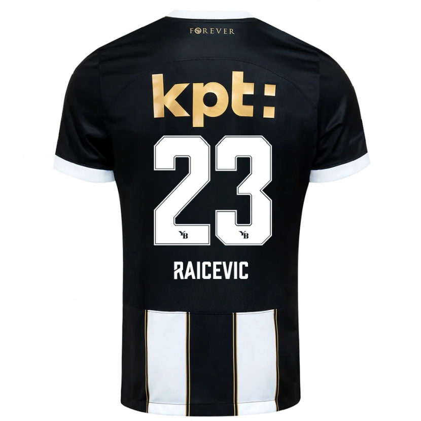 Danxen Mujer Camiseta Stevan Raicevic #23 Negro Blanco 2ª Equipación 2025/26 La Camisa
