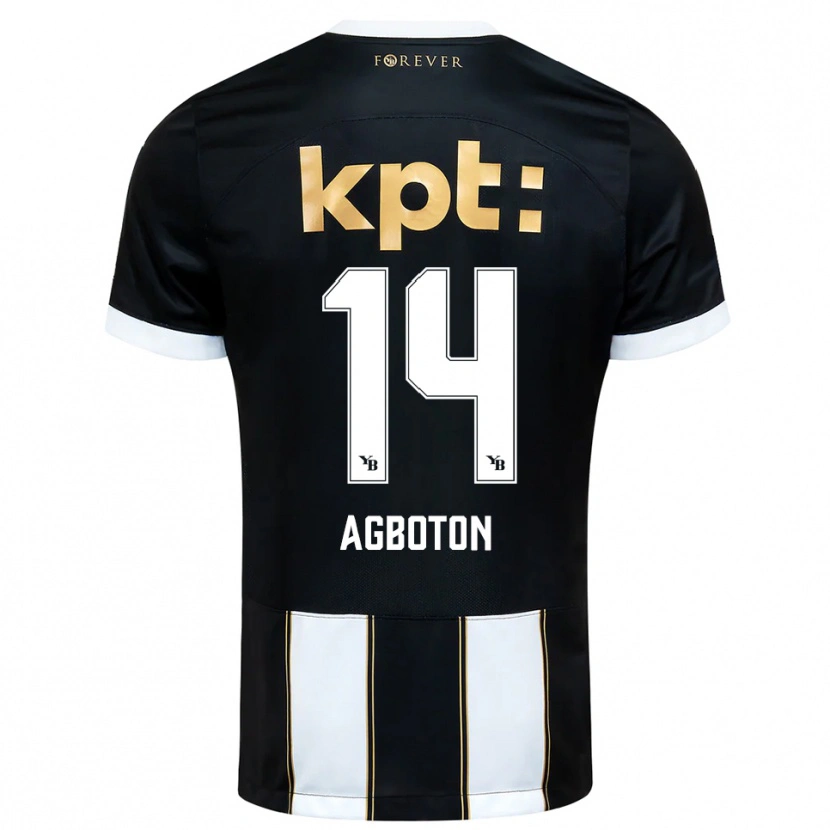 Danxen Mujer Camiseta Marc-Alexis Agboton #14 Negro Blanco 2ª Equipación 2025/26 La Camisa