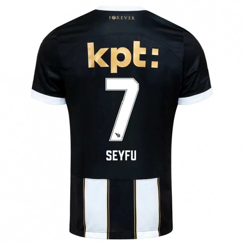 Danxen Mujer Camiseta Josiah Seyfu #7 Negro Blanco 2ª Equipación 2025/26 La Camisa