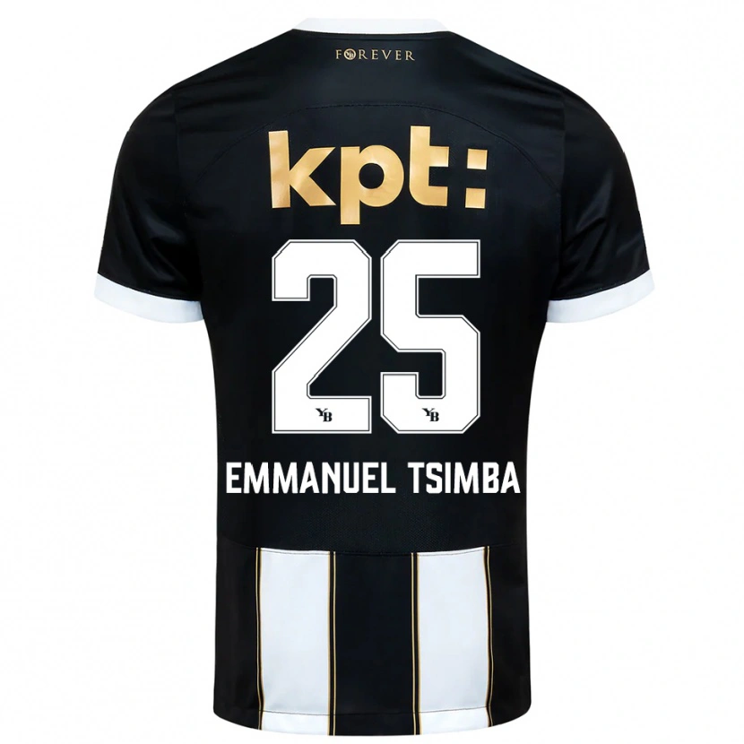 Danxen Mujer Camiseta Felix Emmanuel Tsimba #25 Negro Blanco 2ª Equipación 2025/26 La Camisa