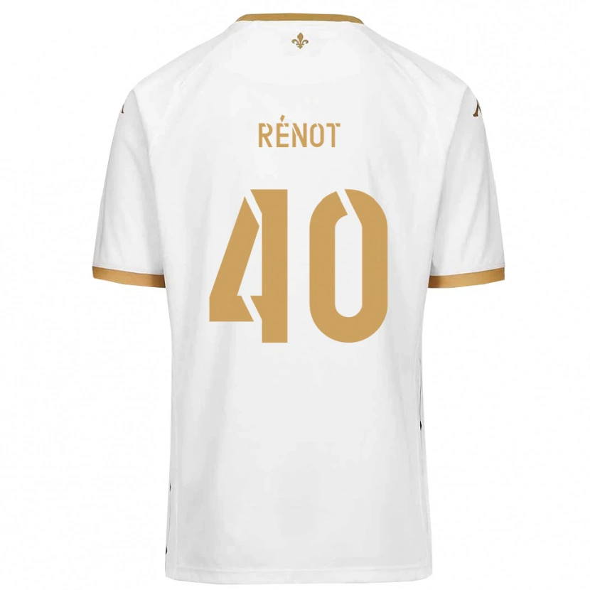 Danxen Mujer Camiseta Sébastien Rénot #40 Blanco Dorado 2ª Equipación 2025/26 La Camisa