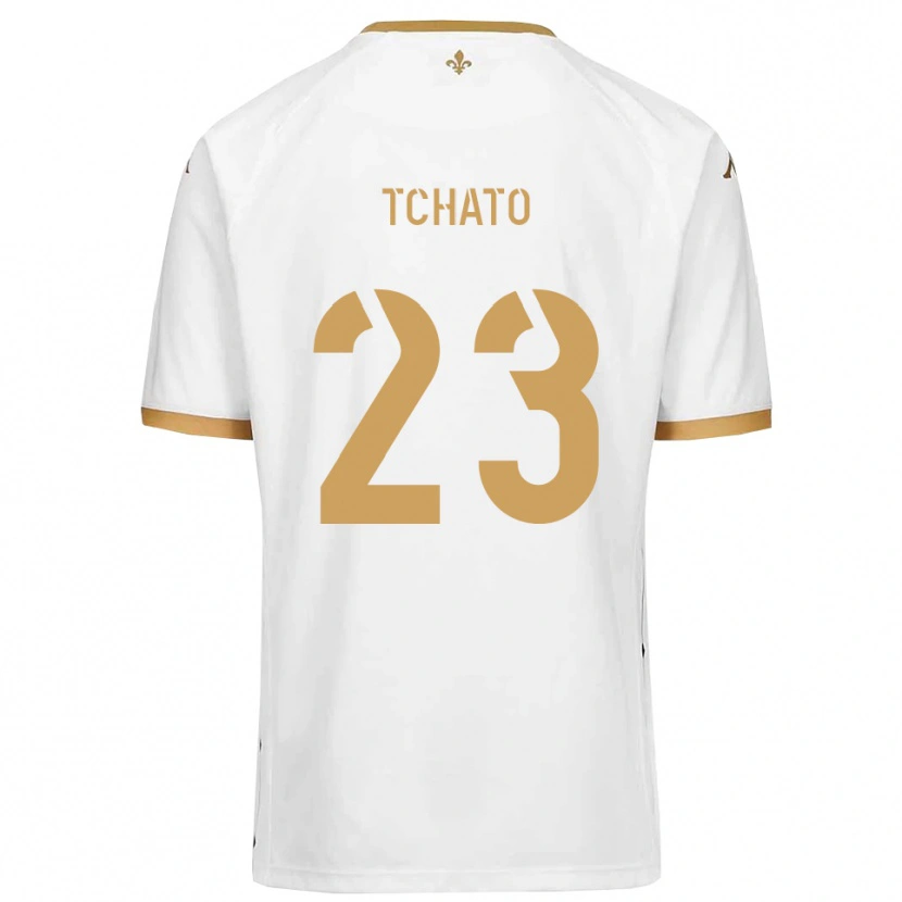 Danxen Mujer Camiseta Ryan Tchato #23 Blanco Dorado 2ª Equipación 2025/26 La Camisa