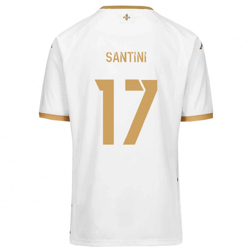 Danxen Mujer Camiseta Jérémi Santini #17 Blanco Dorado 2ª Equipación 2025/26 La Camisa