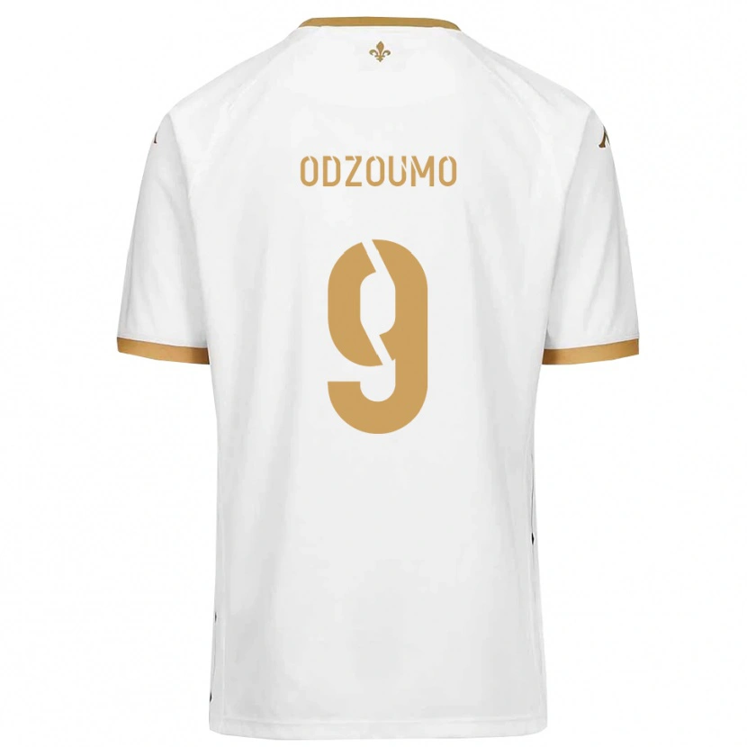 Danxen Mujer Camiseta Cédric Odzoumo #9 Blanco Dorado 2ª Equipación 2025/26 La Camisa
