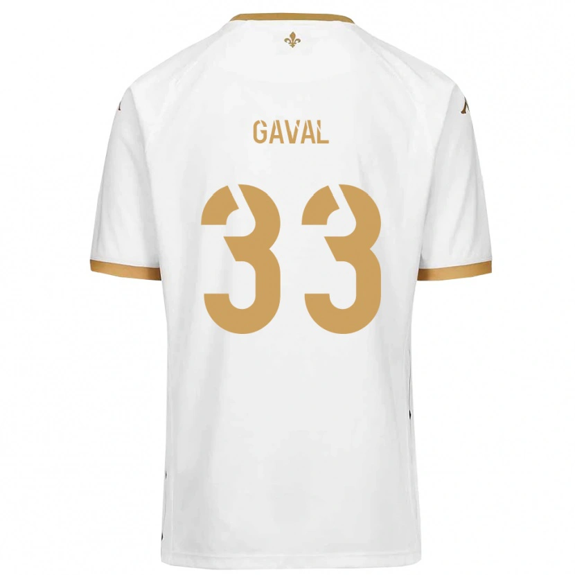 Danxen Mujer Camiseta Aimé Gaval #33 Blanco Dorado 2ª Equipación 2025/26 La Camisa