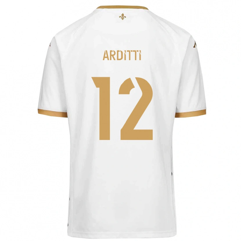 Danxen Mujer Camiseta Nathan Arditti #12 Blanco Dorado 2ª Equipación 2025/26 La Camisa