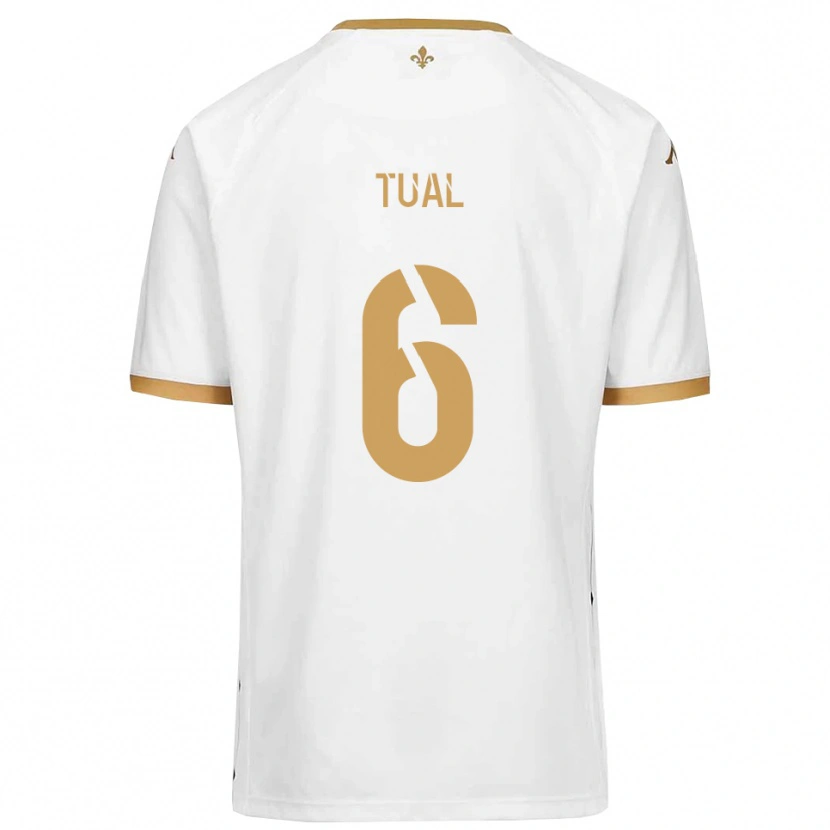 Danxen Mujer Camiseta Mathys Tual #6 Blanco Dorado 2ª Equipación 2025/26 La Camisa