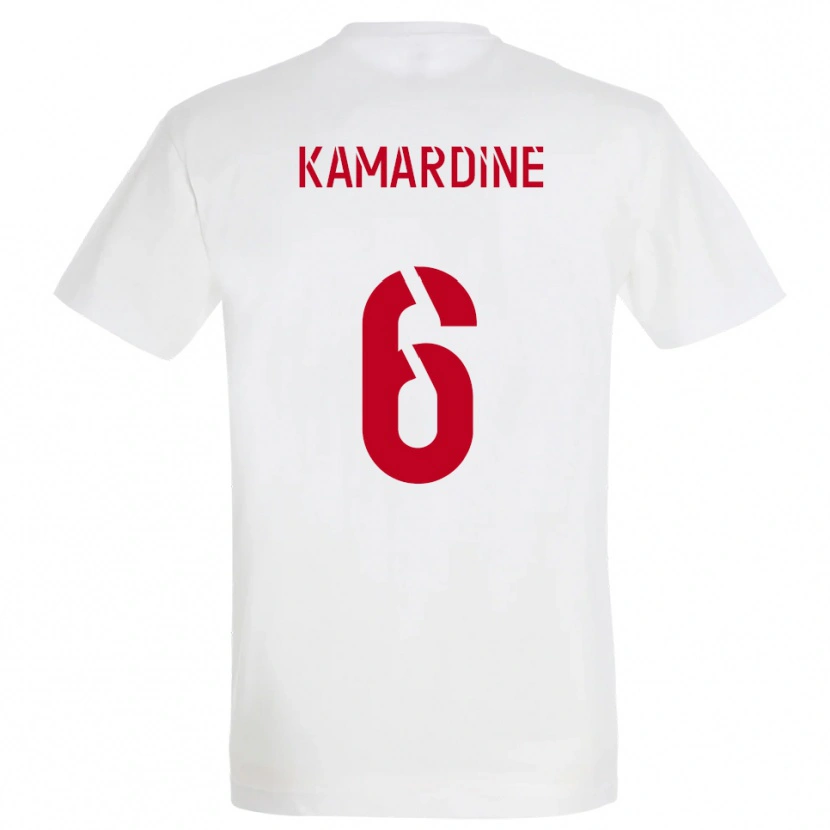 Danxen Mujer Camiseta Mohamed Kamardine #6 Blanco Rojo Amarillo 2ª Equipación 2025/26 La Camisa