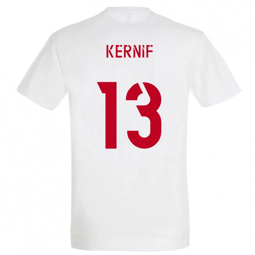 Danxen Mujer Camiseta Nourdine Kernif #13 Blanco Rojo Amarillo 2ª Equipación 2025/26 La Camisa