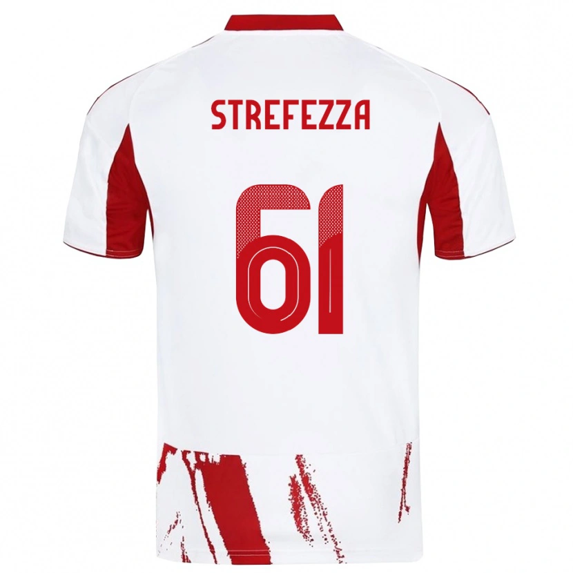 Danxen Mujer Camiseta Gabriel Strefezza #61 Blanco Rojo 2ª Equipación 2025/26 La Camisa