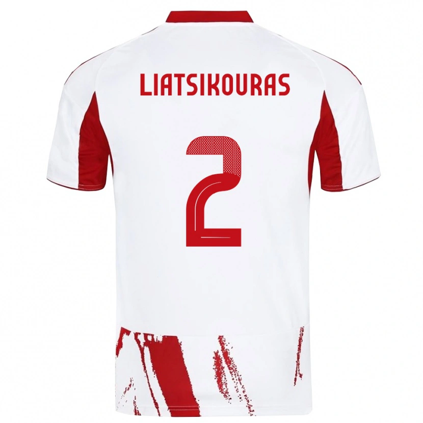 Danxen Mujer Camiseta Argyrios Liatsikouras #2 Blanco Rojo 2ª Equipación 2025/26 La Camisa
