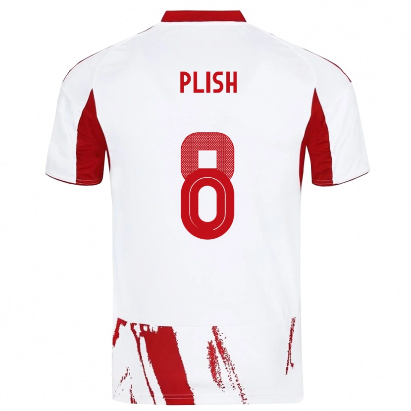 Danxen Mujer Camiseta Konstantin Plish #8 Blanco Rojo 2ª Equipación 2025/26 La Camisa