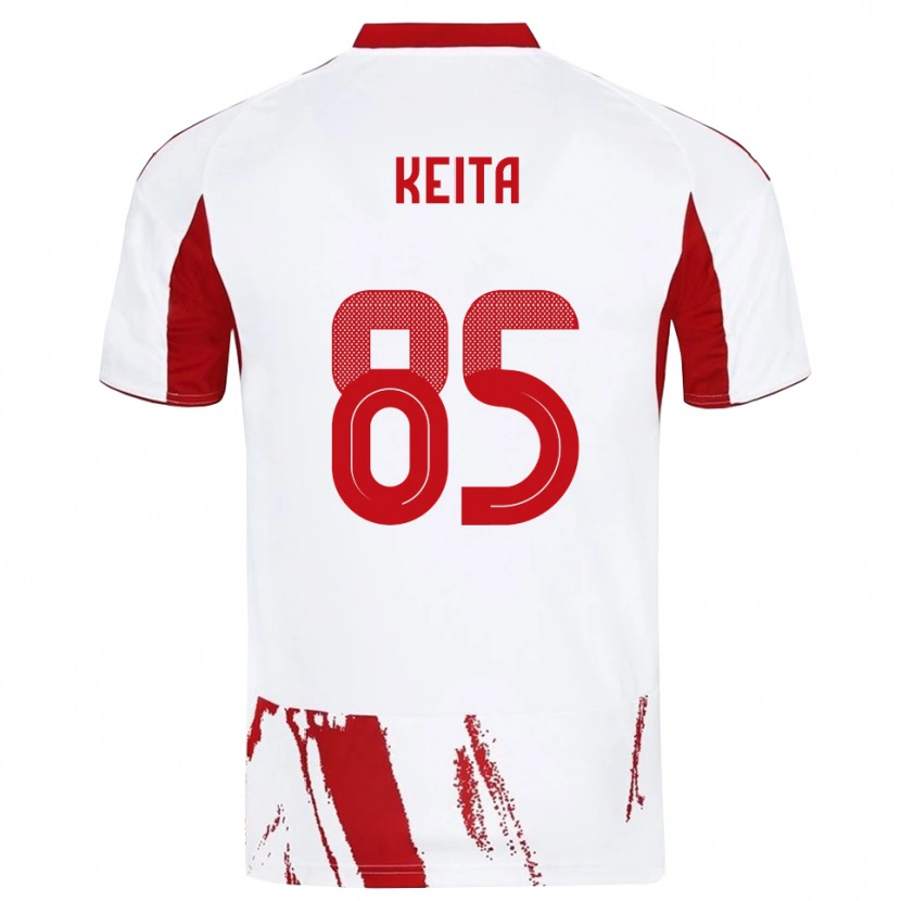 Danxen Mujer Camiseta Diby Keita #85 Blanco Rojo 2ª Equipación 2025/26 La Camisa