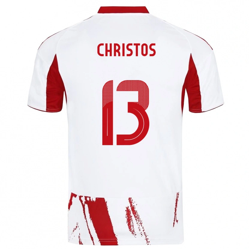 Danxen Mujer Camiseta Christos Michailidis #13 Blanco Rojo 2ª Equipación 2025/26 La Camisa