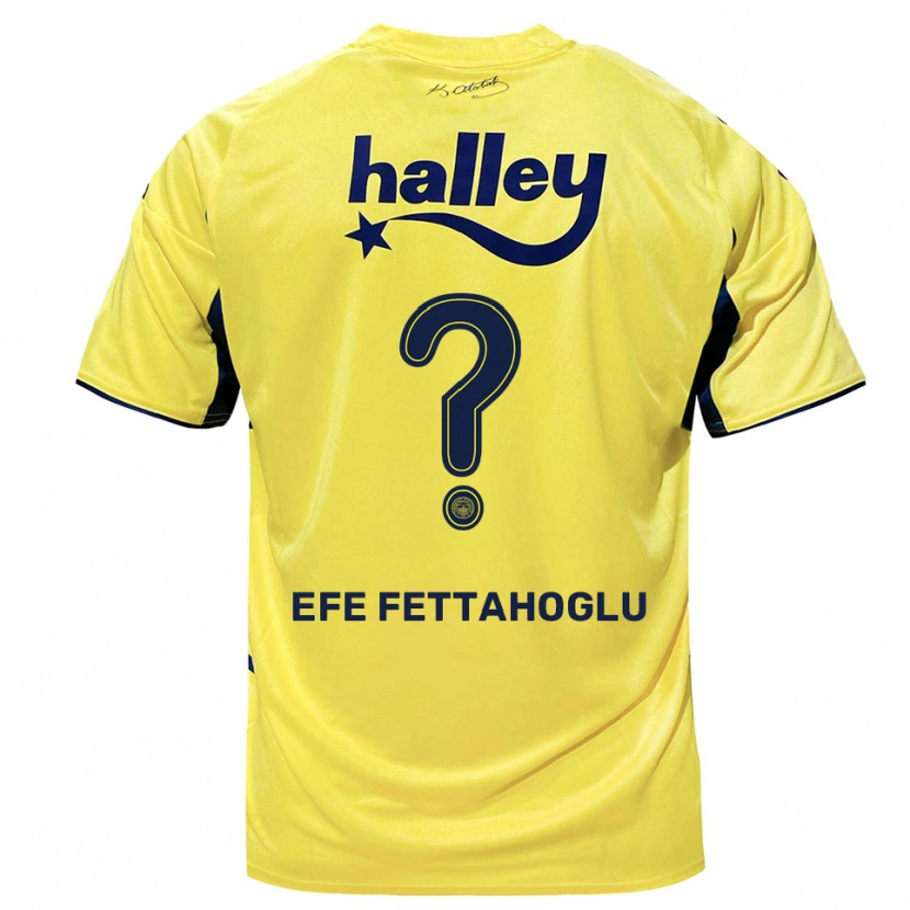 Danxen Mujer Camiseta Adnan Efe Fettahoğlu #0 Amarillo Marino 2ª Equipación 2025/26 La Camisa