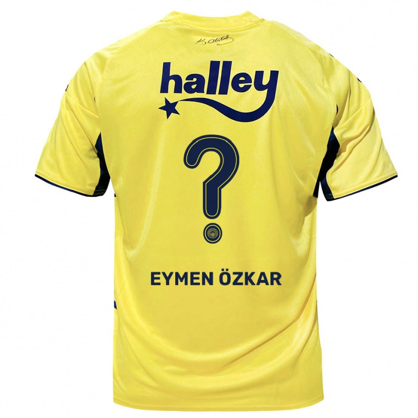 Danxen Mujer Camiseta Ali Eymen Özkar #0 Amarillo Marino 2ª Equipación 2025/26 La Camisa