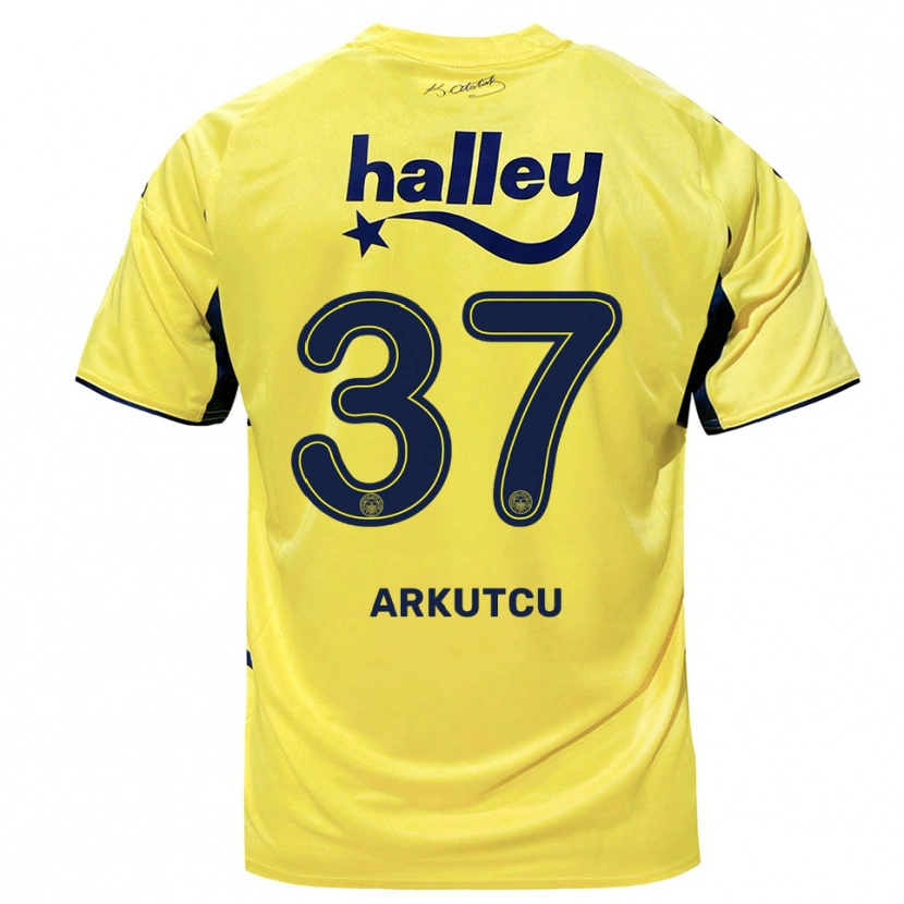 Danxen Mujer Camiseta Emirhan Arkutcu #37 Amarillo Marino 2ª Equipación 2025/26 La Camisa