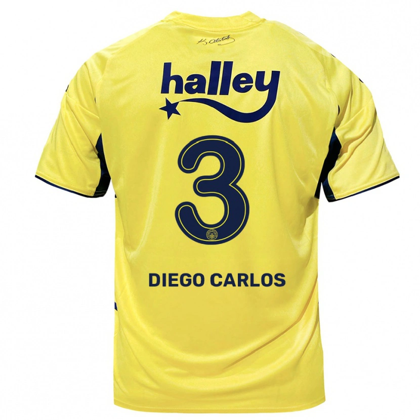 Danxen Mujer Camiseta Diego Carlos #3 Amarillo Marino 2ª Equipación 2025/26 La Camisa