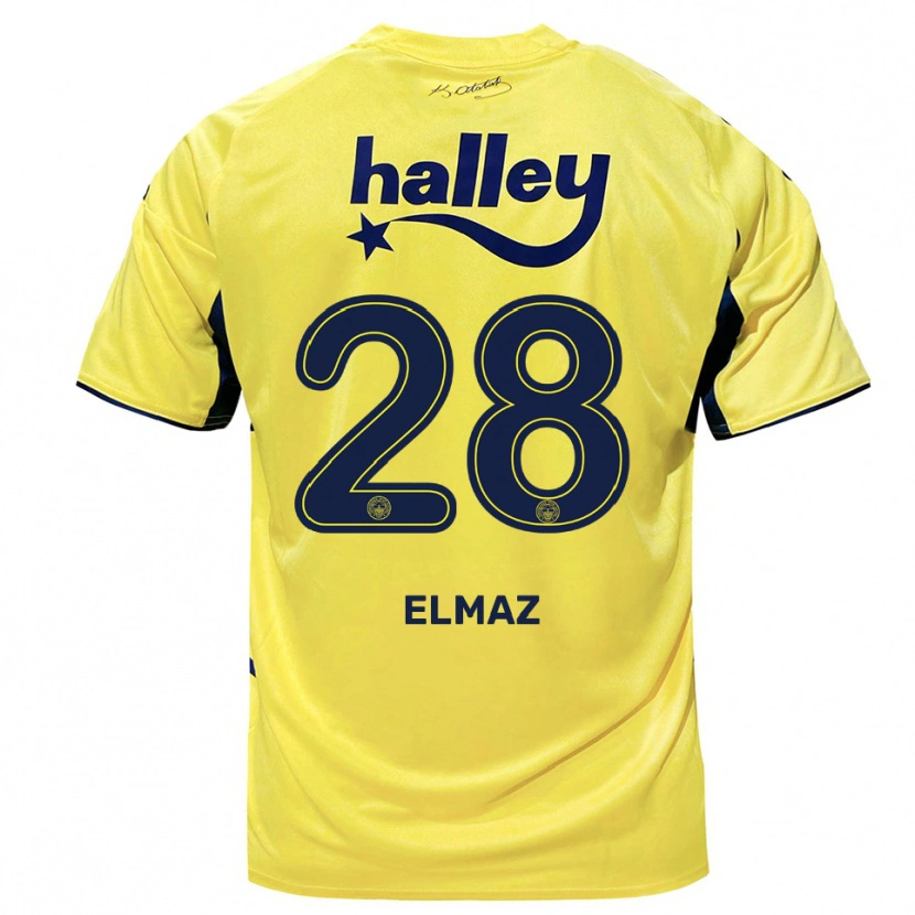 Danxen Mujer Camiseta Bartuğ Elmaz #28 Amarillo Marino 2ª Equipación 2025/26 La Camisa