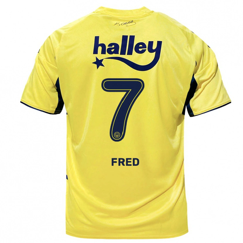 Danxen Mujer Camiseta Fred #7 Amarillo Marino 2ª Equipación 2025/26 La Camisa