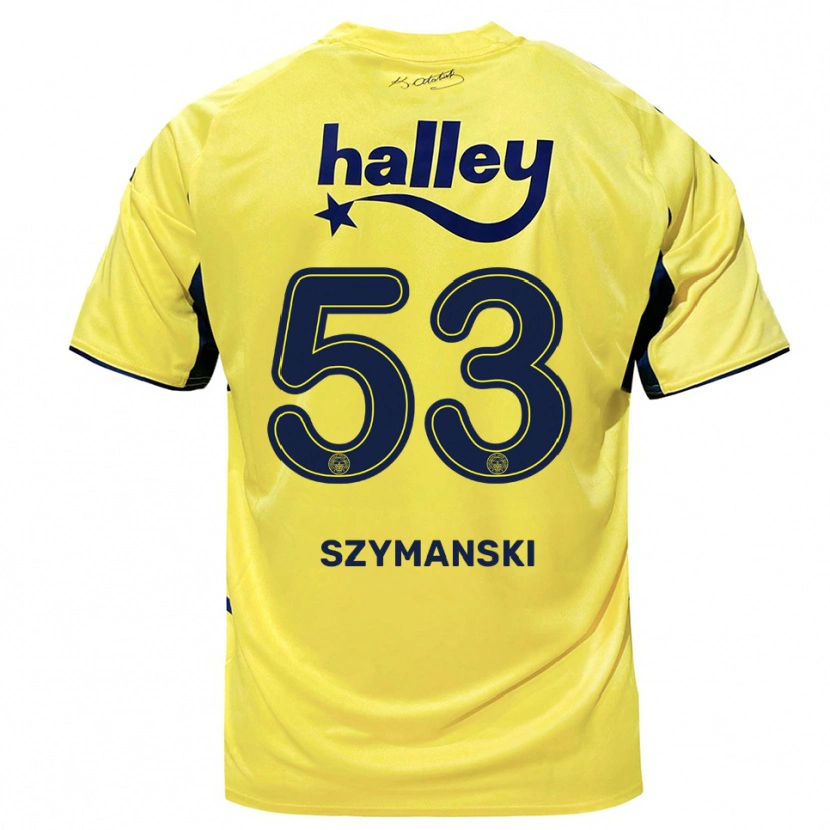 Danxen Mujer Camiseta Sebastian Szymański #53 Amarillo Marino 2ª Equipación 2025/26 La Camisa
