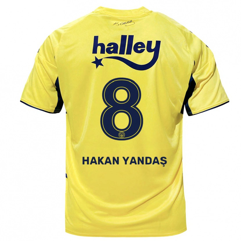 Danxen Mujer Camiseta Mert Hakan Yandaş #8 Amarillo Marino 2ª Equipación 2025/26 La Camisa