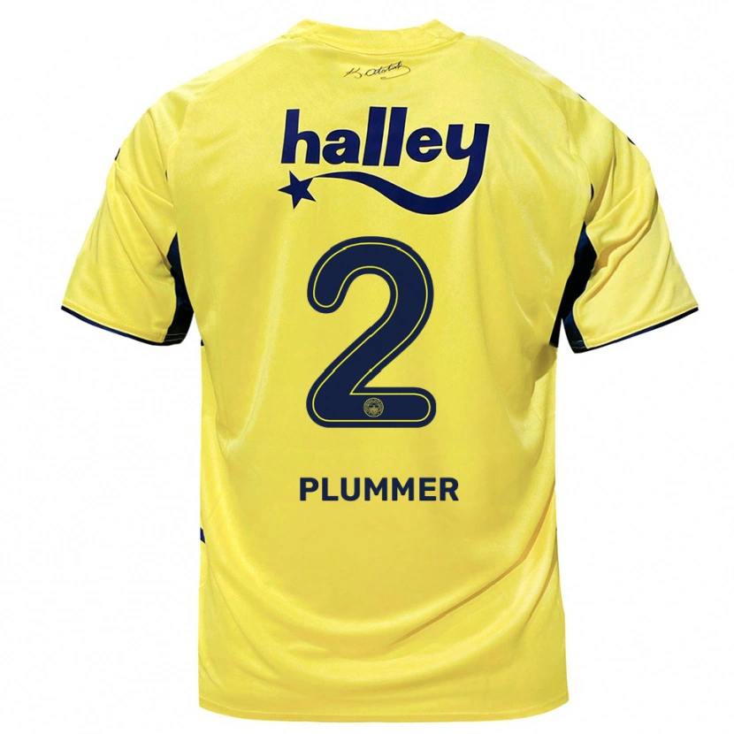 Danxen Mujer Camiseta Konya Plummer #2 Amarillo Marino 2ª Equipación 2025/26 La Camisa