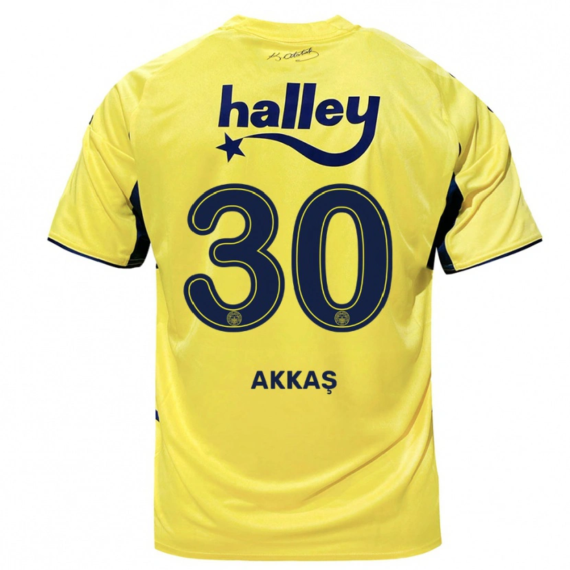 Danxen Mujer Camiseta Arda Akkaş #30 Amarillo Marino 2ª Equipación 2025/26 La Camisa