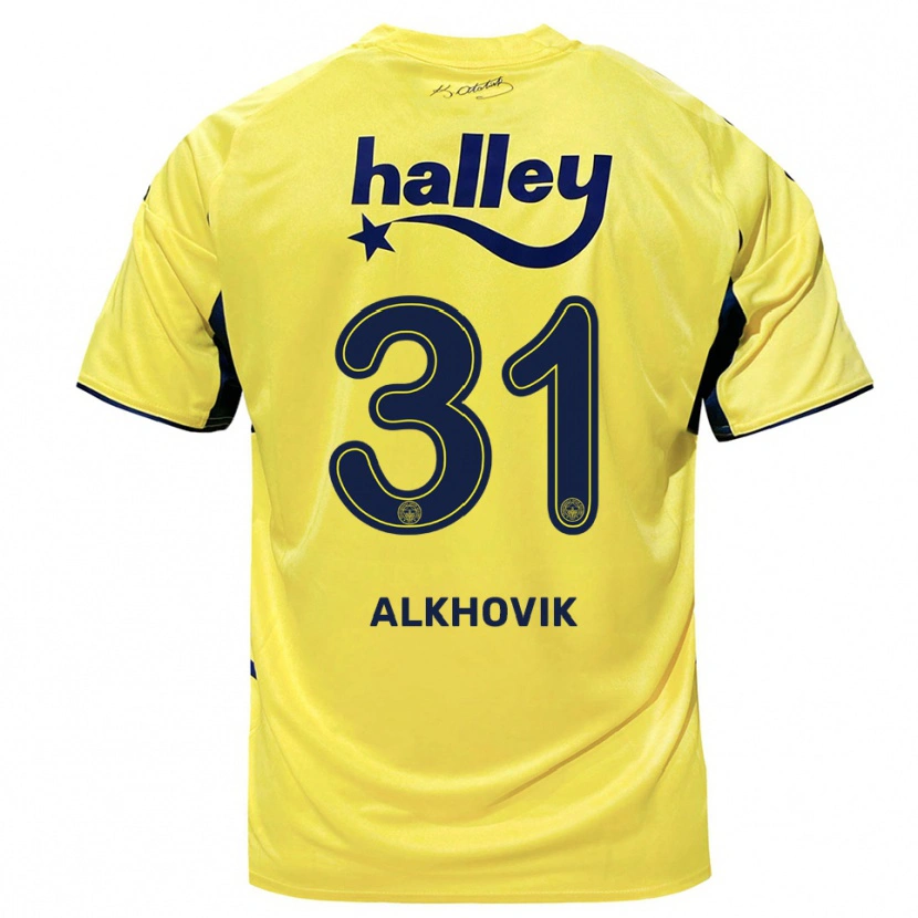 Danxen Mujer Camiseta Karyna Alkhovik #31 Amarillo Marino 2ª Equipación 2025/26 La Camisa