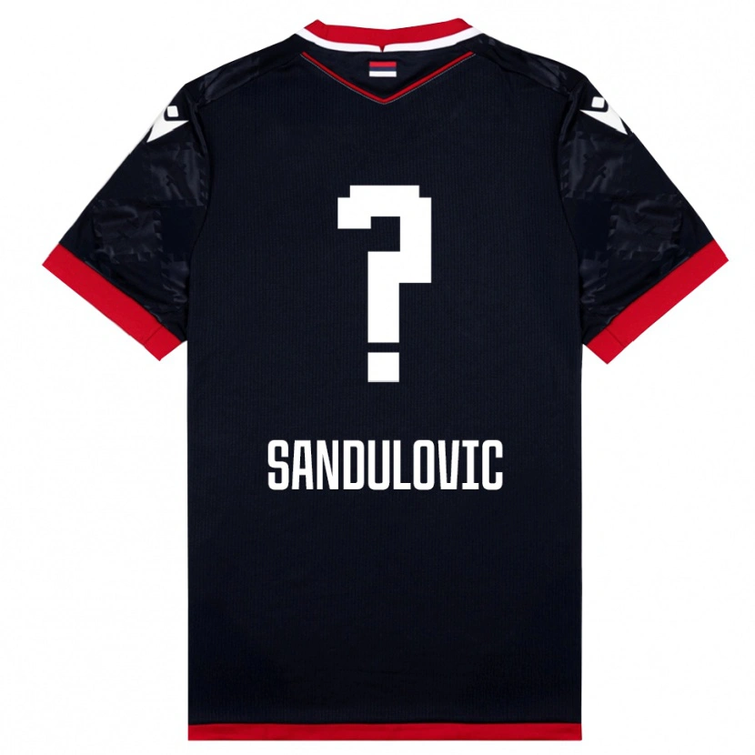 Danxen Mujer Camiseta Uros Sandulovic #0 Negro Rojo 2ª Equipación 2025/26 La Camisa
